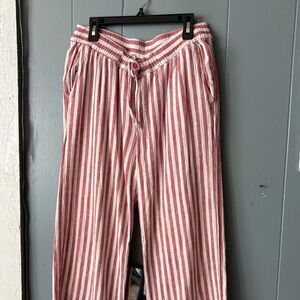 Old Navy Red and White Striped Pants